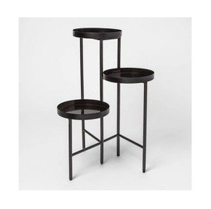 Support de jardinière en métal surélevé pour petits espaces support de jardinière en métal fini à base de poudre noire de fer à un prix abordable - Product Image 2