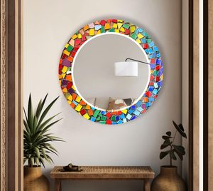 <b>Silver</b> mosaic <b>mirror</b>,round mosaic <b>mirror</b> - Product Image 6