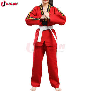 เครื่องแบบผ้าฝ้ายสีขาวน้ำหนักเบาผลิตจากโพลีเอสเตอร์สำหรับเทควันโดยูโดกิแบบกำหนดเองได้ - Product Image 3