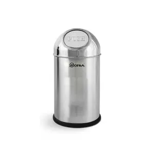 High Quality Stainless Steel Push Can Dustbin Push Bin with Push Lid for Outdoor and Indoor dustbin