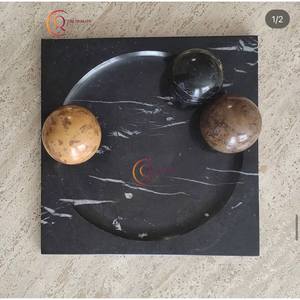 Cenicero para fumar de mármol puro de lujo, superventas, bandeja de almacenamiento de óxido de mesa brillante negra, hogar y restaurante a buen precio - Product Image 2