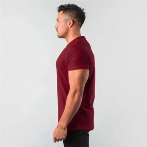 Venta al por mayor Plain Tops Fitness Hombres Camiseta de manga corta Muscle Joggers Culturismo Camiseta Hombre Gimnasio Ropa Slim Fit Camiseta - Product Image 3