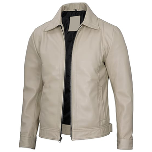Chaqueta de hombre de cuero para exteriores con logotipo personalizado, ropa de calle informal de alta calidad, chaqueta de invierno de cuero para hombre - Product Image 5