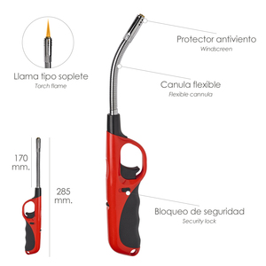 Accendino a Gas Antivento 285 mm. Torcia a Fiamma - Product Image 2