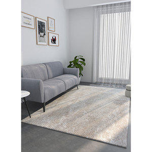 Kavi Ivory Hand Knotted Wool Bamboo Silk Rug Chaos Theory Collection-Abstract Pattern for Teen Living Room 10mm Hallway Friendly - Product Image 5