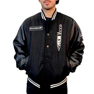 Veste de baseball universitaire brodée avec boutons pression Veste Letterman classique en gros - Product Image 4