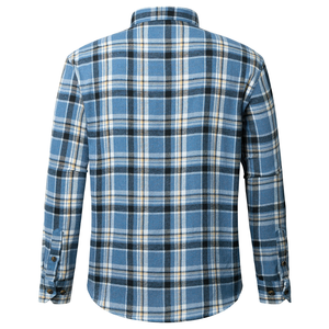 เสื้อเชิ้ตทางการสำหรับผู้ชายทรงสลิมฟิตสีพื้นเสื้อใส่สบาย - Product Image 2