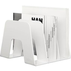 HAN SORTER White Polystyrene DIN C4 Material Standing <b>File</b> Holder 20.9 X 22.4 X 16.3 cm (W X H X D) Magazine <b>Organizer</b> - Product Image 3
