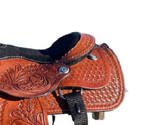 Selle de cheval occidentale en cuir véritable de qualité supérieure pour les courses de barils et l'équitation - Product Image 4