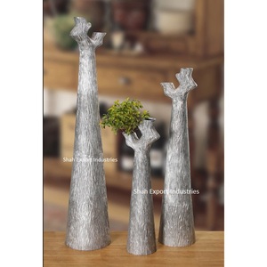 Home Decorative Metal Flower <b>Vases</b> for Interior Living Room Decorative Plant Pots Aluminum Silver Flower <b>Vases</b> - Product Image 4
