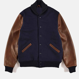Autumn Winter <b>Woolen</b> Men's Varsity Jacket Custom Logo Stand Collar Front Casual Loose Fit 2025 - Product Image 1