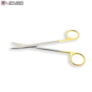 TC metzenbaum ใบมีดโค้งสแตนเลสเกรดทางการแพทย์ขนาด5.75นิ้วกรรไกรตัดบางยาวแม่นยำสีทองโมลแบบแมนนวล - Product Image 1