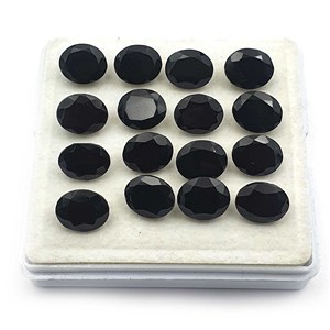 IGI chứng nhận tự nhiên màu đen <span class=keywords><strong>Onyx</strong></span> Loose rất nhiều 32pcs hình bầu dục cắt 101 CT đá quý màu hồng màu xanh lá cây màu đỏ tông màu vàng nhiệt được xử lý màu xanh lá cây <span class=keywords><strong>Onyx</strong></span> - Product Image 3