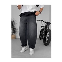 Jean Cargo en Denim Tissé Lavé pour Homme, Style Hip Hop Streetwear, Coupe Large, Respirant, Fermetures Éclair, ODM, 100% Coton, Écologique, Hiver Automne