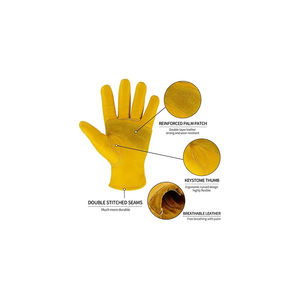 Protective Construction Safety Working Gloves High Visibility Leather Glow in the Dark Outdoor Ski Gloves - Product Image 3