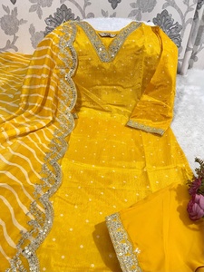 Nuevo diseñador de algodón Kurti Pant Dupatta Set para mujeres perfecto para festivales ocasiones especiales Ropa Étnica tradicional de la India - Product Image 4