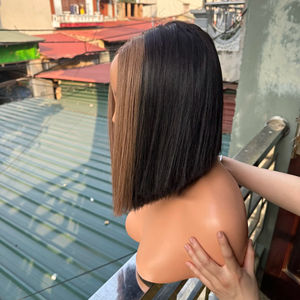 Peluca de Bob corto de 8 pulgadas, peluca recta de encaje 2X6, cabello humano 12A 150 de densidad, cabello humano negro Natural sin pegamento prearrancado - Product Image 1