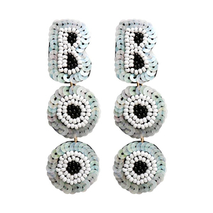 Pendientes de tuerca con diseño de diamantes y perlas de calavera geométrica a la moda al por mayor, aro único para aniversario, Halloween, Navidad, moda - Product Image 6
