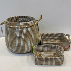 Round Seagrass Multifunction <b>Storage</b> Size L Vietnam Made Under 1cm Dimensional Tolerance Under 5% <b>Weight</b> Tolerance - Product Image 2