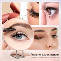 Miroir de Maquillage Cosmétique LED Personnalisé MoonlitGlow à Marque Privée, Grossissement 10X/30X, Ventouses, Pliable, Faible MOQ, Prêt à la Vente au Détail