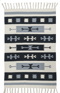 Alfombra de Algodón Afelpado al por Mayor, Diseño Floral Moderno, Lavable a Máquina, Reversible, Negra, para Camping, Hogar, Picnic, Viajes, Oración - Product Image 4