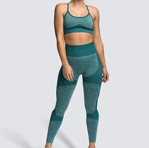 2025 nuevo diseño de entrenamiento de dos piezas traje de Yoga delgado de moda elegante todo estampado Yoga sujetador y mallas de cintura alta transpirable - Product Image 2