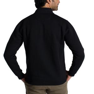 Sudadera de media cremallera con cuello redondo de algodón orgánico 100% para hombre, sudadera en blanco de estilo de invierno con cremallera y hombros caídos de talla grande en Nurak - Product Image 2