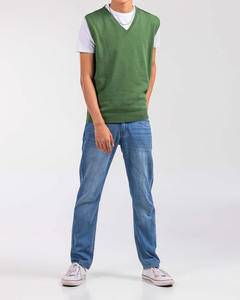 Soft Smooth Breathable Fabric Plus Size Fashionable Design Multicolor Style Neck Collar <b>Sleeveless</b> <b>Sweater</b> Front Logo for <b>Men</b> - Product Image 3