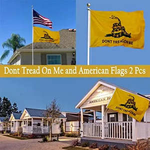 Bandera de Gadsden 3x5 para exteriores - Bandera de Serpiente Sonora 'Don't Tread On Me' y Banderas de los Estados Unidos para exteriores, Pancarta para Fiesta del Té, 2 unidades - Product Image 2