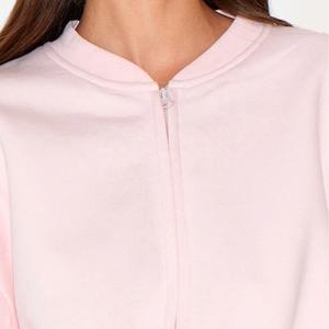 เสื้อวอร์มแฟชั่นสำหรับผู้หญิงเสื้อครอปซิปด้านหน้าผ้าฟลีซนุ่มใส่ลำลองเสื้อสตรีทแวร์มีโลโก้ออกแบบได้ตามต้องการ - Product Image 2