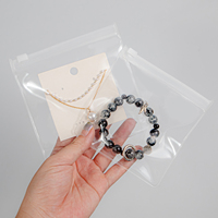 En stock, pochettes en plastique transparent avec fermeture éclair, sacs d'emballage pour bijoux en EVA souple de luxe, refermables, pour boucles d'oreilles, bagues, colliers, bracelets