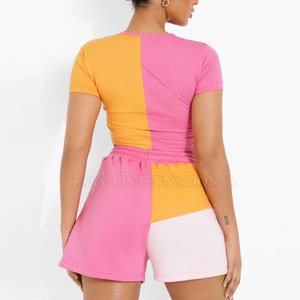 Ensemble haut court et short en coton léger de qualité supérieure pour femme – Tenue décontractée - Product Image 2