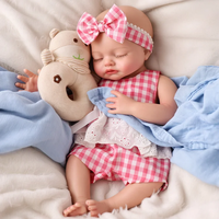 Poupée réaliste Bébé Reborn de 16 pouces Babeside Barry, corps entier en silicone platine, fille endormie, mini jouet souple, poupée de mode