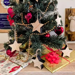 Hot bán thanh lịch lễ hội bằng gỗ cây giáng sinh treo bóng đồ trang trí cây giáng sinh trang trí - Product Image 1