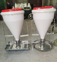 Nouveau système d'alimentation automatique en plastique pour ferme, mangeoire automatique pour 60-100 porcs, équipement de mangeoire humide et sèche avec couvercle pour grands porcs