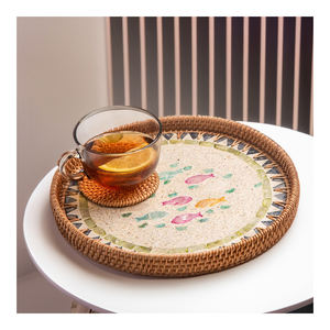 Plateau d'incrustation de nacre du Vietnam de haute qualité plateau de service fait main élégant pour salon et décor modernes-SM2020 - Product Image 1