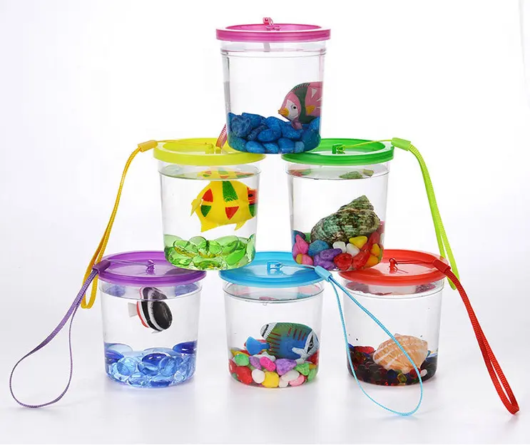 Bol en plastique Portable pour poissons rouges, accessoires pour Aquariums, idéal pour les petits animaux