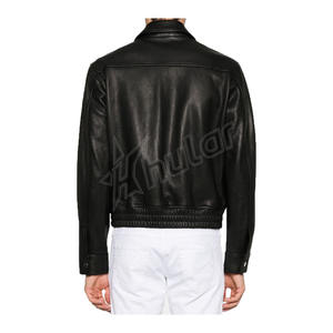 แจ็กเก็ตหนังแกะสำหรับผู้ชาย, แจ็กเก็ตแฟชั่นลำลองไซส์ใหญ่พิเศษมีซิปสีทึบสำหรับฤดูหนาว - Product Image 2