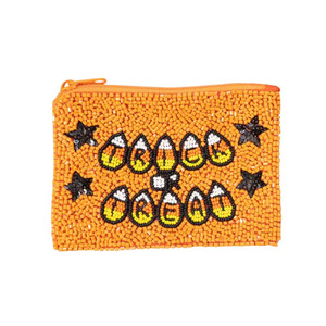 Monedero con cuentas de Halloween, diseño de dulces, cierre de cremallera, accesorio de moda para mujer, color naranja - Product Image 4