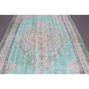 Alfombra Grande Vintage, Alfombra Turca de 6.3x9.5 pies, Alfombra de Lana Azul - Product Image 5