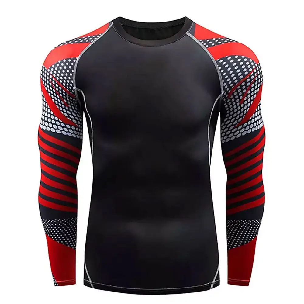 Men Compression Track Suit 2 Piece Training Active Gym Wear Set Long Sleeves Fitness Compression Tights Suits
