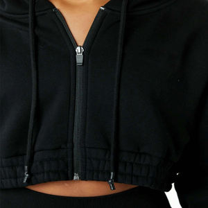 Wholesale Stylish <b>Women's</b> Hoodies New Design 100% Cotton Solid Color Breathable Hooded Collar with Front Logo for Winter - Product Image 5