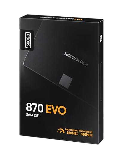 Portable Internal 870 EVO SATA 2.5 Inch Solid State Drive SSD 500GB SATA Interface Black SSD