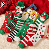 Noël floue confortable chaussettes femmes moelleux en peluche chaud équipage pantoufle chaussettes coloré vacances cadeaux maison chaussettes de couchage