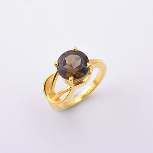 สินค้ามาใหม่925เงินสเตอร์ลิงสไตล์วินเทจเครื่องประดับทองสไตล์วินเทจเครื่องประดับอัญมณีสโมคกี้ธรรมชาติเรือนการตั้งค่าแบบฝังที่มีนวัตกรรม - Product Image 1