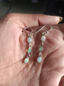 High Quality Girls Fashion Gemstone <b>Earrings</b> for Women Opal Gemstone <b>Earrings</b> 925 Solid <b>Sterling</b> <b>Silver</b> <b>Dangle</b> <b>Silver</b> Jewelry - Product Image 2