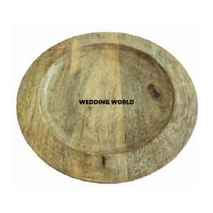 Assiette en bois de créateur de fantaisie de forme ronde vaisselle faite à la main vaisselle de cuisine de vente chaude assiette en bois de table en gros - Product Image 6