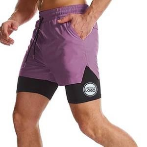 Mens <b>Running</b> <b>Shorts</b> <b>with</b> Compression <b>Liner</b> - Product Image 1