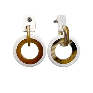 Boucles d'oreilles pendantes en corne de buffle naturelle pour femmes, style mignon, occasion anniversaire, fêtes, vente flash - Product Image 2