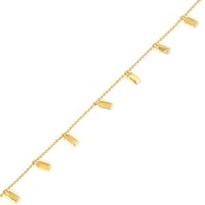 Pulsera Fina de Plata de Ley 925 con 12 Cuentas de Placa y Cadena - Product Image 3